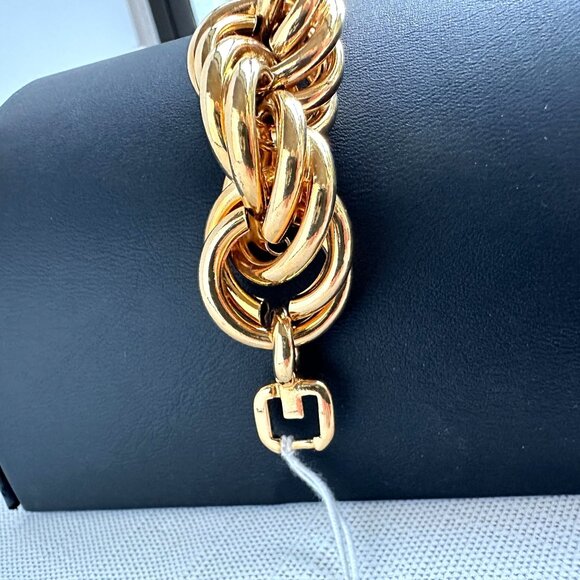 Bijoux Givenchy Gold Tone Rope Twist Bracelet 8" - Picture 4 of 13